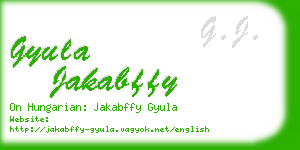 gyula jakabffy business card